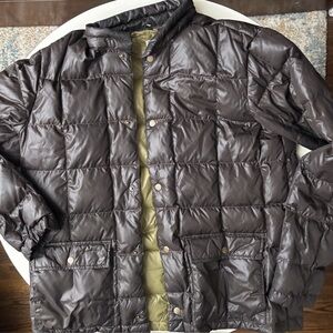 Eddie Bauer Men’s Lightweight Goose Down EB550 Puffer Jacket Size Large Brown